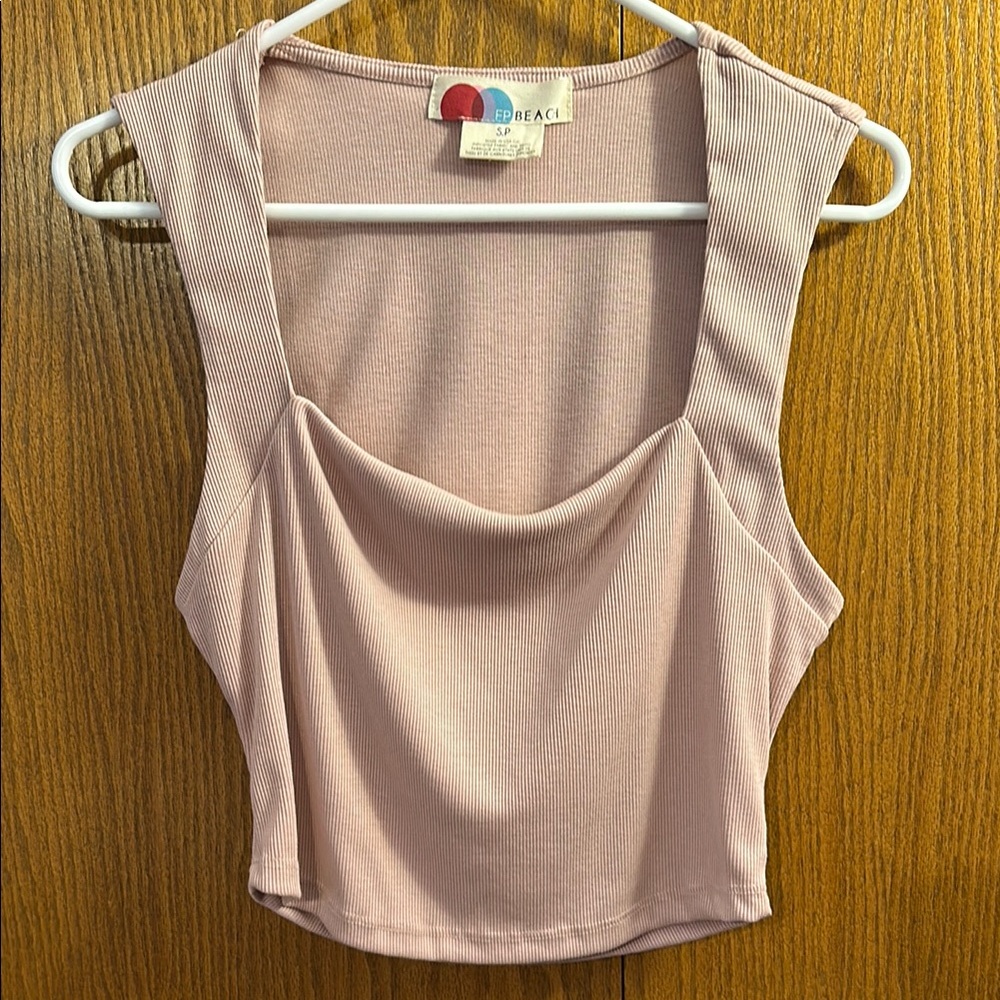 Free People Beach Pink Ribbed Women's Top size small.